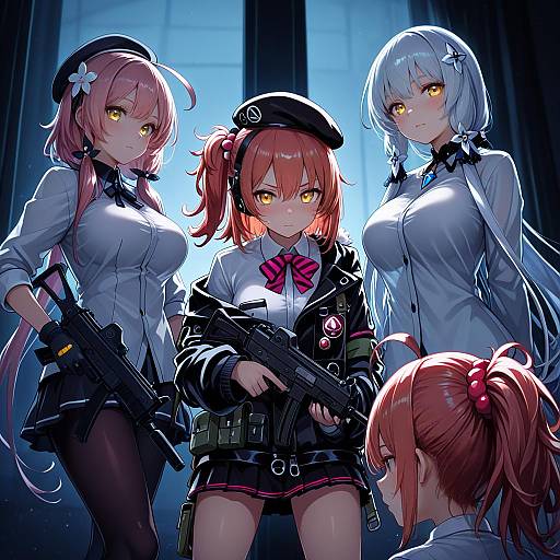 Illustration of Mp7 (girls' frontline), girls' frontline in the style of Ashiroku (miracle hinacle)