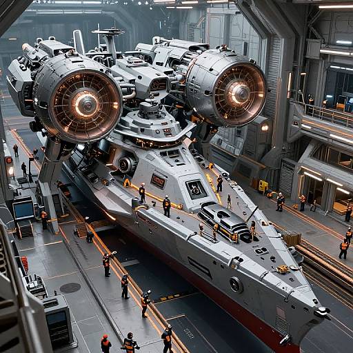 Futuristic Colossal Battleship Concept Art