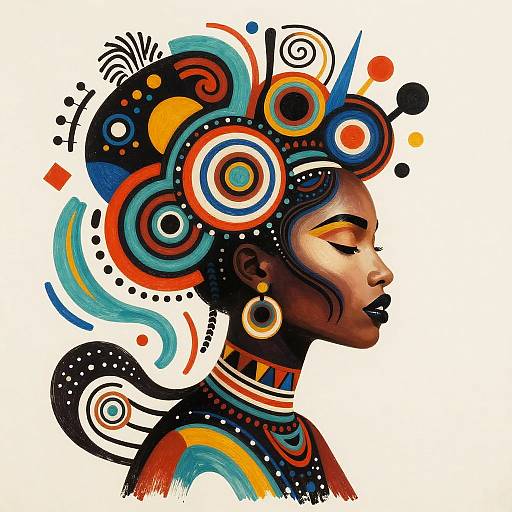 Abstract Tribal Woman Portrait