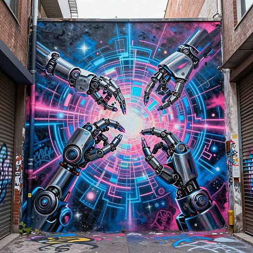 Hyper-Realistic AI Graffiti Mural