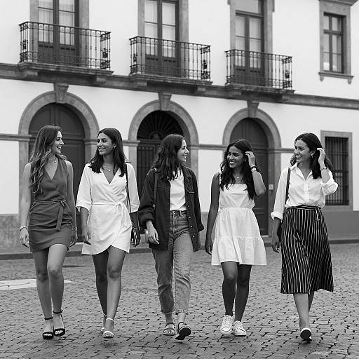Youthful Joy on a Cobblestone Street