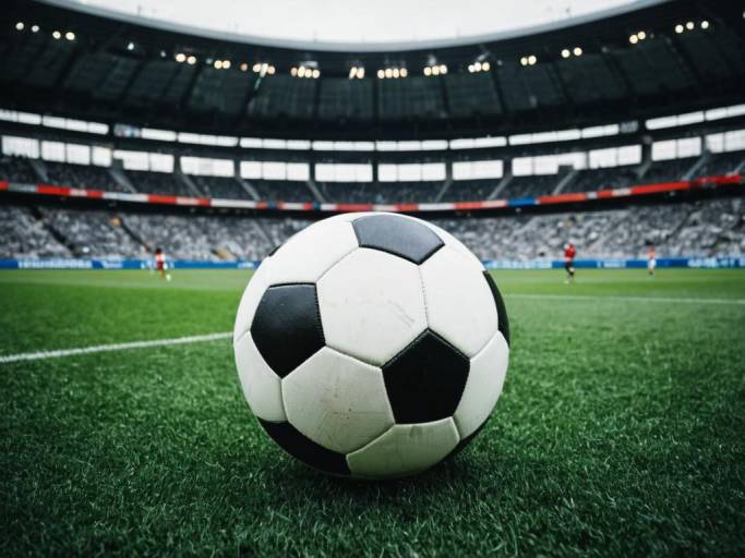 Soccer Ball on Stadium Field