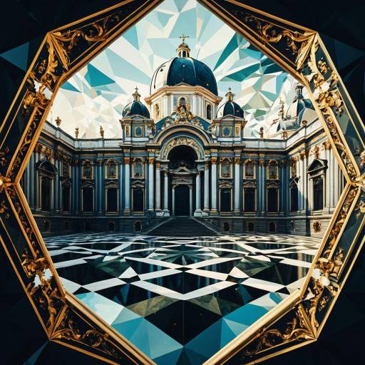 Baroque Palace with Low-Poly Digital Effect