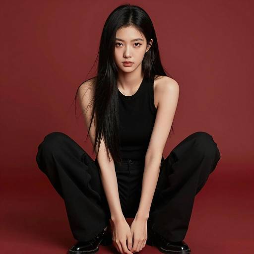 Intense Gaze of a Young Woman