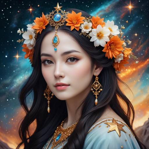 Serene Fantasy Portrait of a Young Woman