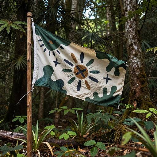 Anarcho Primitivism Flag in Forest