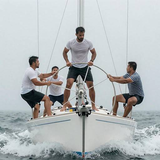 Intense Struggle on a Sailboat