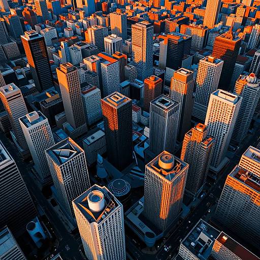 Escher-Inspired Geometric Cityscape