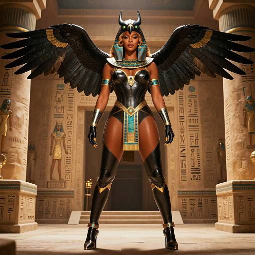 Regal Egyptian Sci-Fi Falcon Warrior