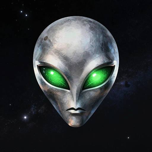 Retro Sci-Fi Alien Head Logo