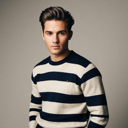 Young Man in Striped Sweater Portrait