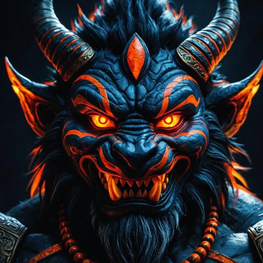 Midnight Rakshasa with Fiery Eyes