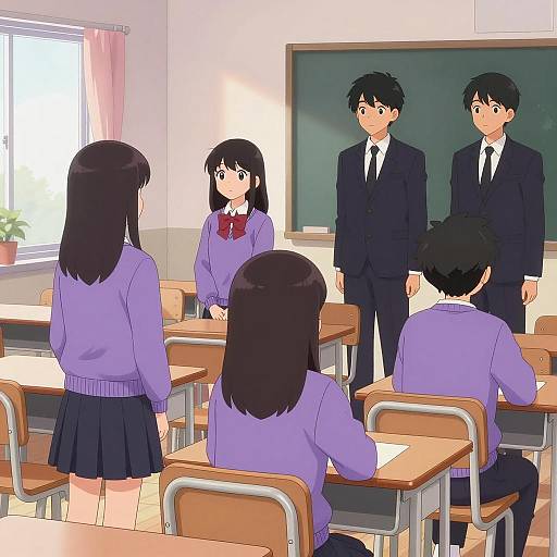 Japanese School Classroom Scene