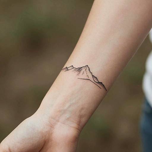Minimalist Mountain Range Wrist Tattoo