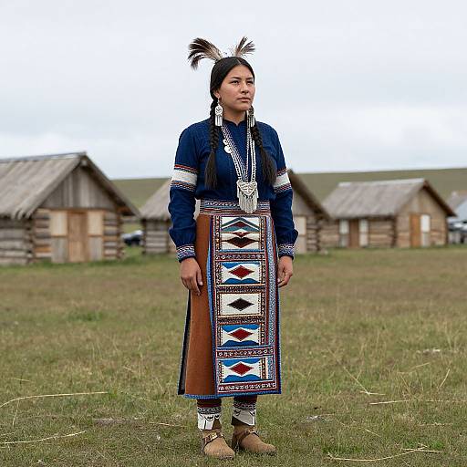 Native American Woman in Traditional Dress