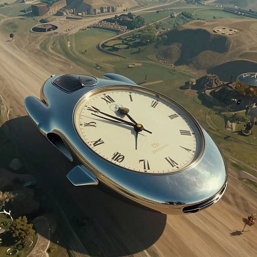 Surreal Futuristic Timepiece Vehicle