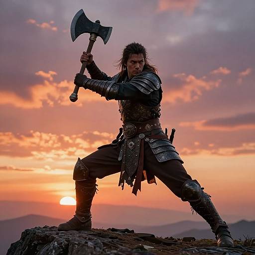 Epic Fantasy Warrior Axe Pose