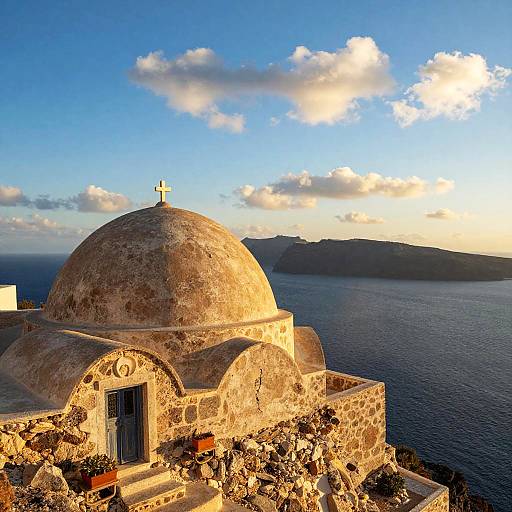 Sunlit Rustic Dome on Cliffside