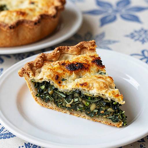 Close-Up Savory Herb Pie Slice