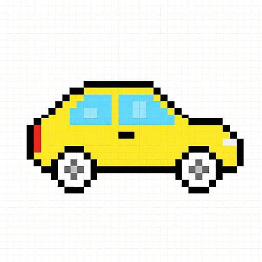 8-Bit Pixel Art Car in Spreadsheet