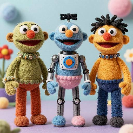 Quirky AI Muppets with Cybernetic Flair