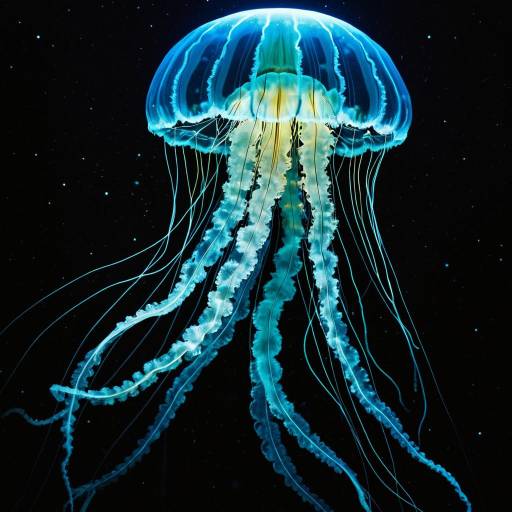 Bioluminescent Jellyfish with Cosmic Elements