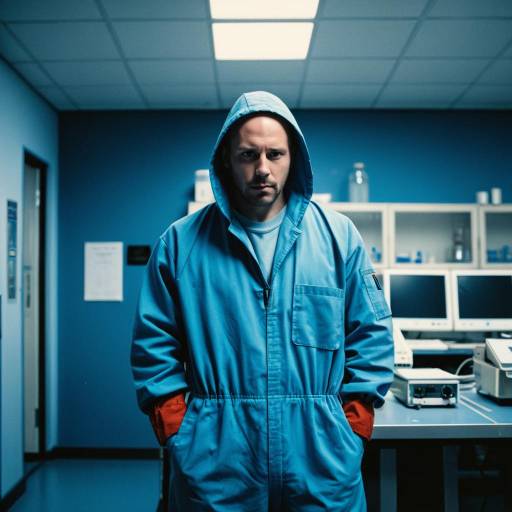 Man Wearing Lab Jumpsuit in Laboratory