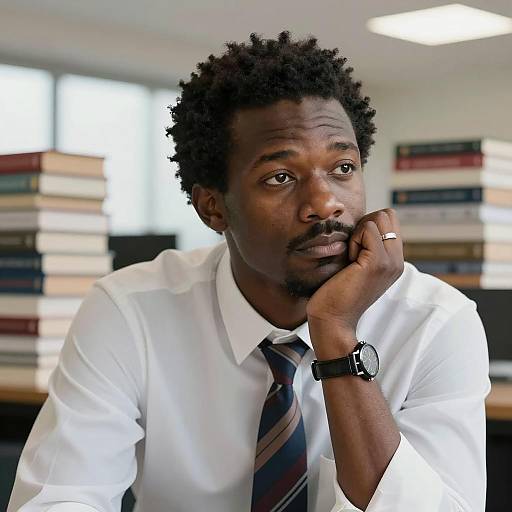 Stylish Black Man in a Bright Study