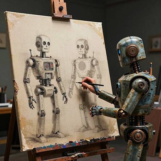 Ancient Robots Creating Timeless Art