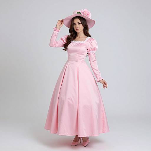 Realistic Pink French Costume Woman
