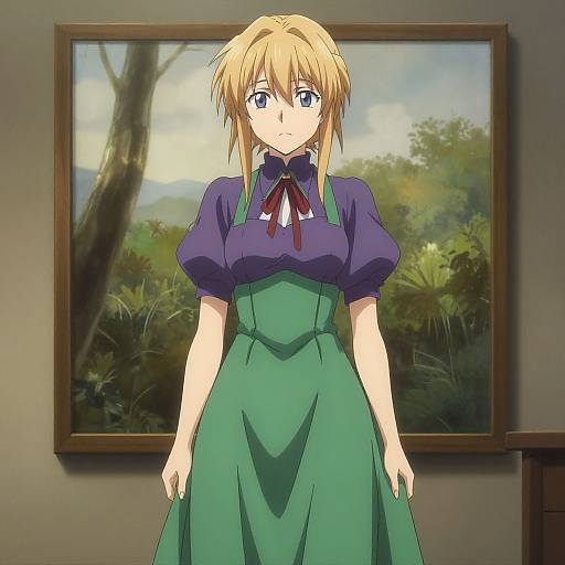 Violet Evergarden in Green Dress