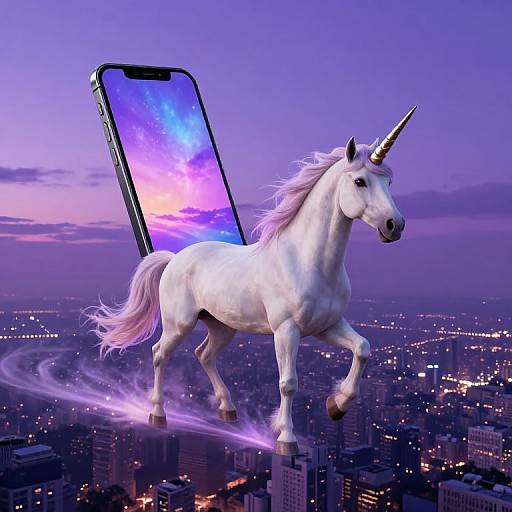 Surreal Unicorn in Twilight Sky