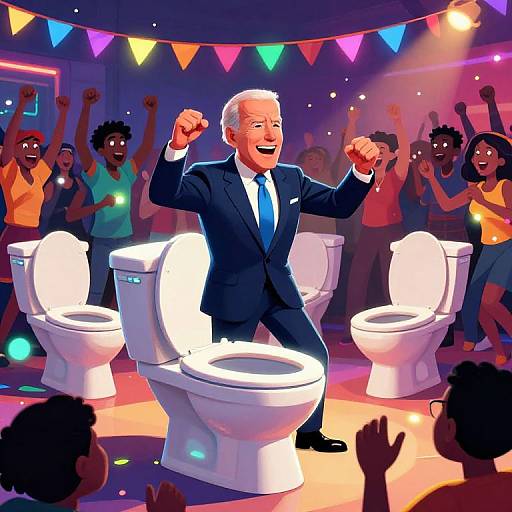 Joe Biden's Skibidi Toilet Party