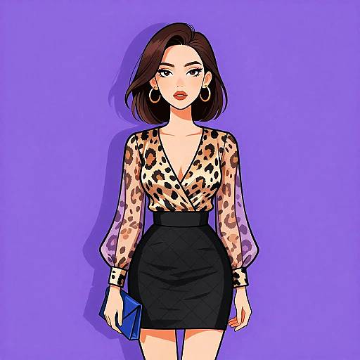 Edgy Woman in Animal Print Fashion