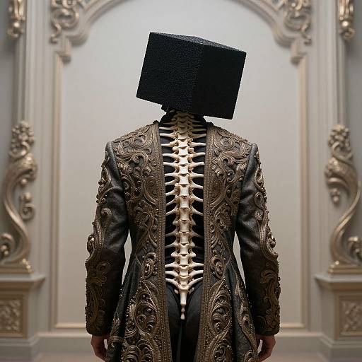 Biomechanical Man in Ornate Temple