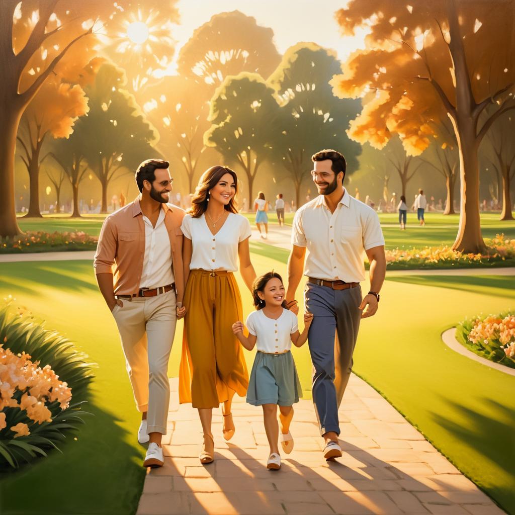 Joyful Family in a Picturesque Park