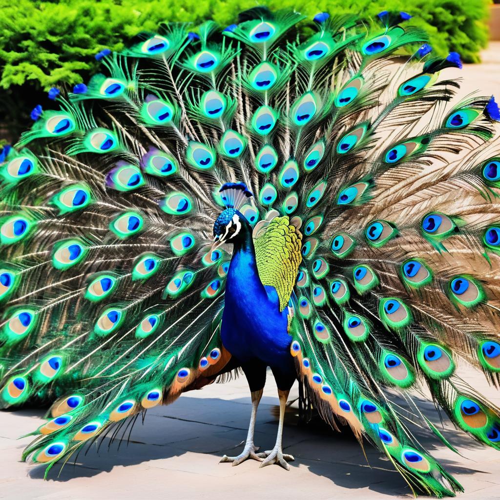 Vibrant Peacock on a Spring Day