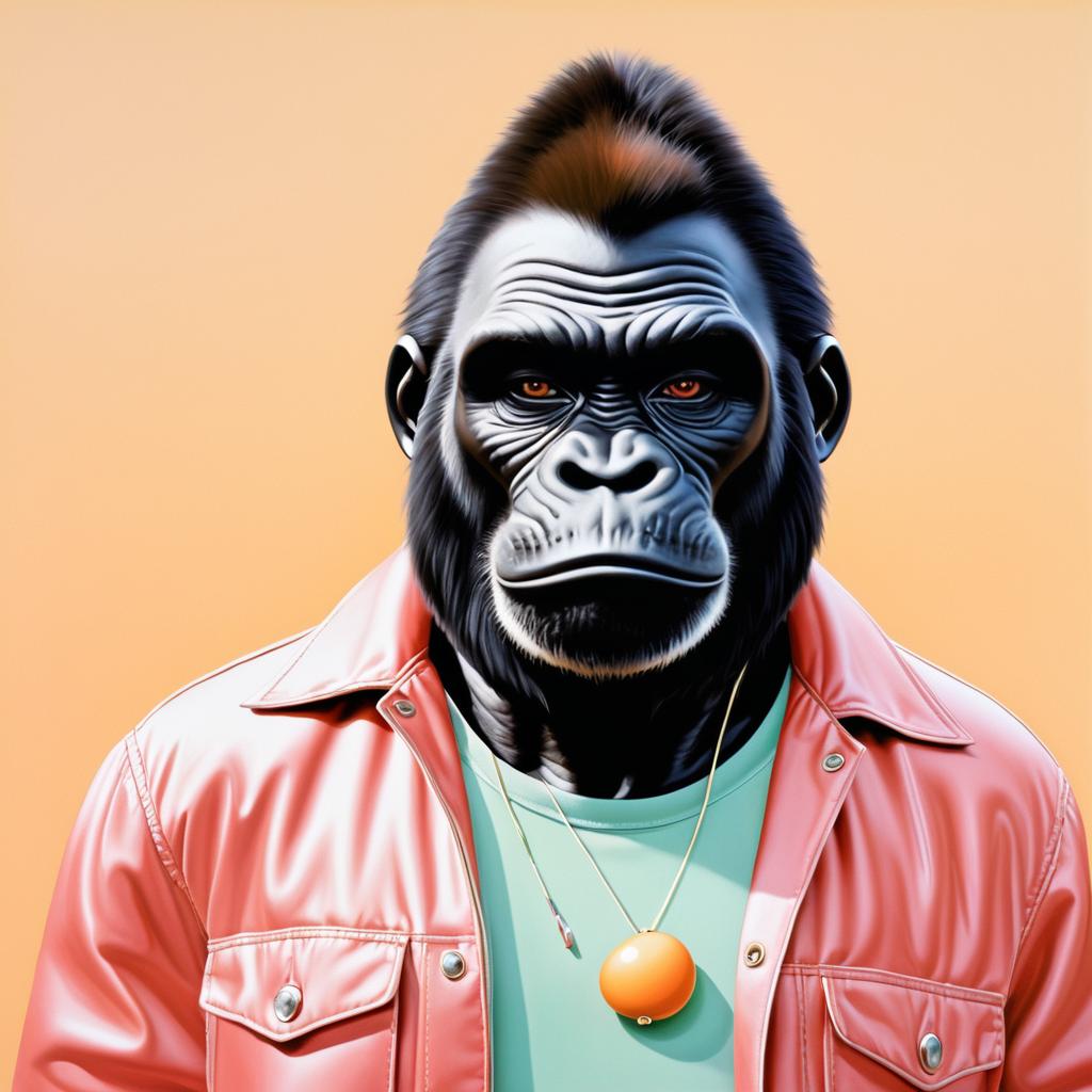 Hyper-Realistic Gorilla in Casual Fashion