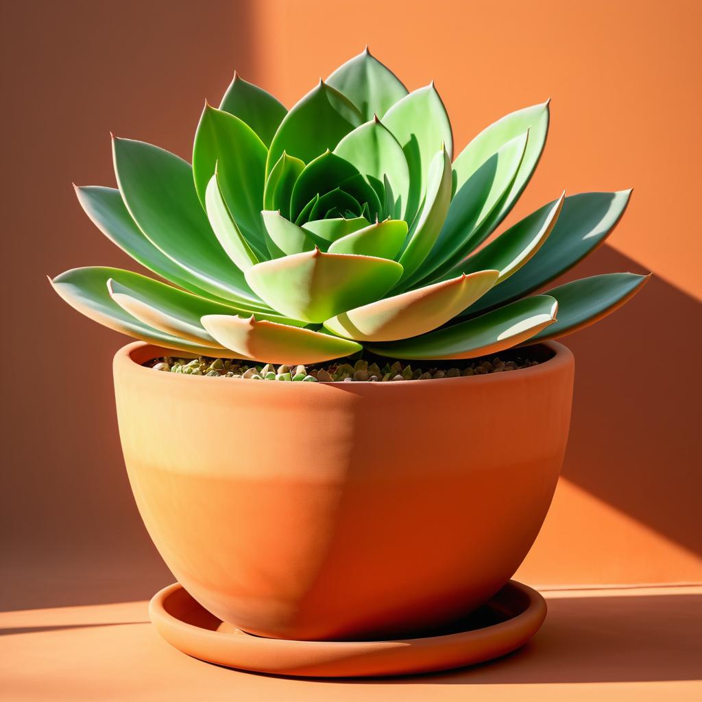 Elegant Green Succulent in Terracotta Pot