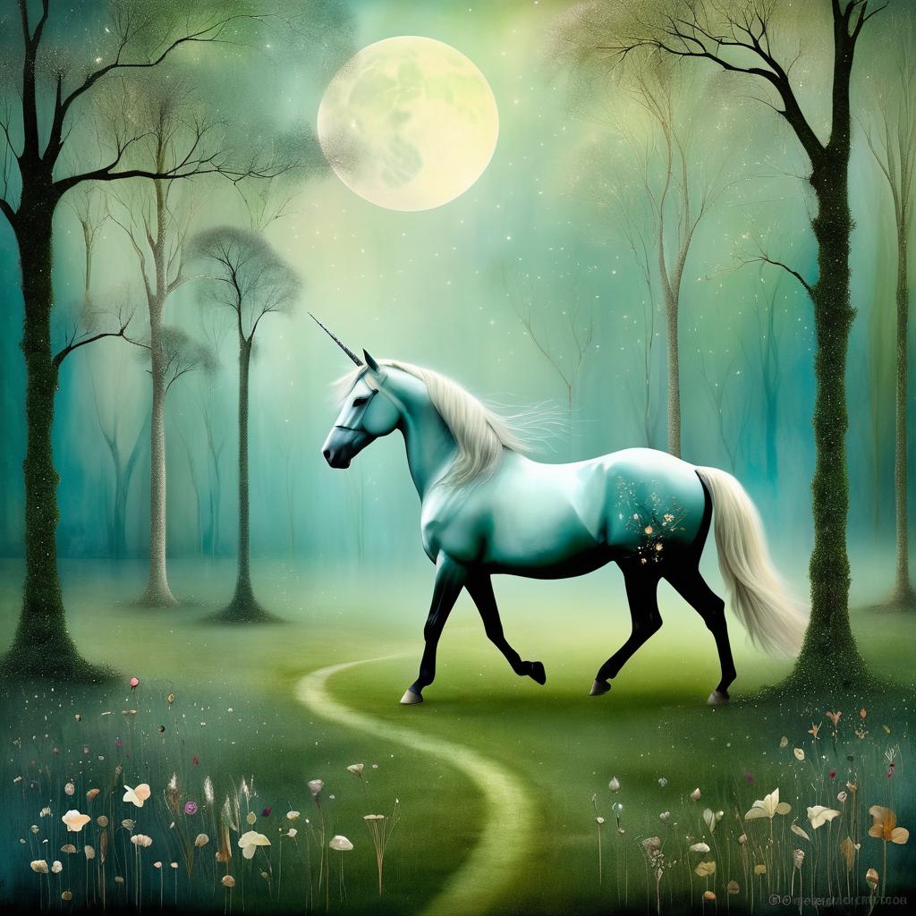 Magical Unicorn in Mystical Glade Art