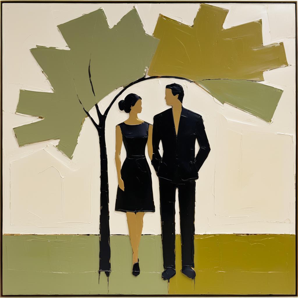 Abstract Couples Under Apple Tree