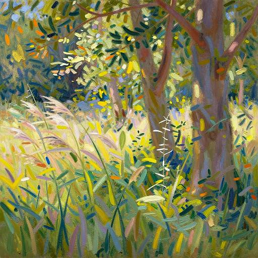 Impressionist Sunny Meadow Scene