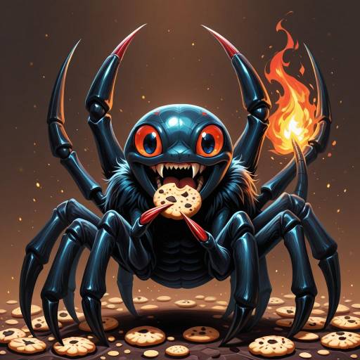 Happy Spider Creature Enjoying a Cookie Happy Spider Creature Enjoying a Cookie