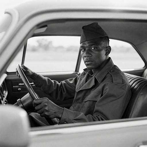 Vintage Charm: A Soldier's Gaze