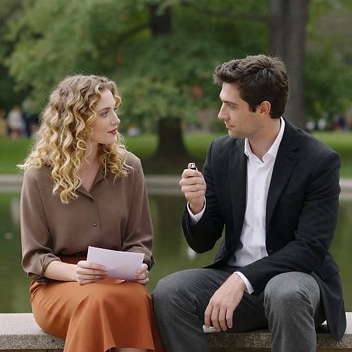 Romantic Park Photograph with Couple