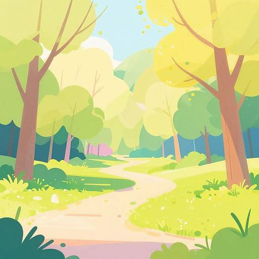 Bright Feminine Digital Park Scene