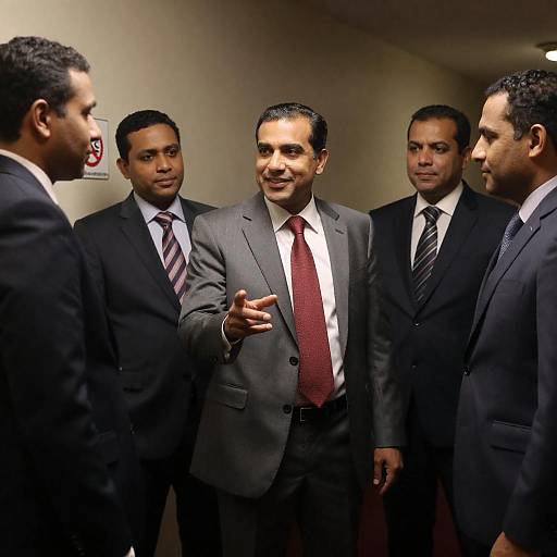 Businessmen Discussion in Hallway