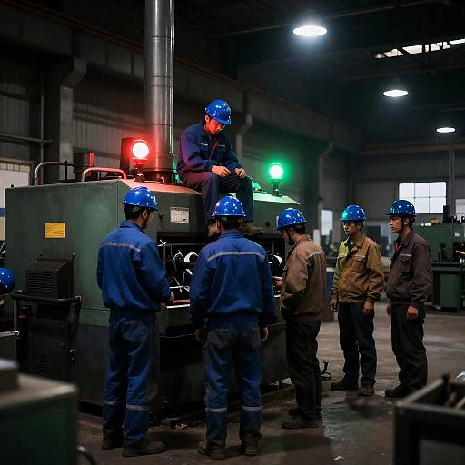 Industrial Warehouse Scene with Workers