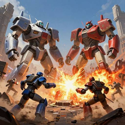 Epic MCU Robot Showdown in Ruins