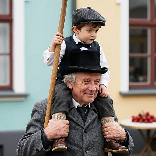 Joyful Generational Bond in Colorful Setting